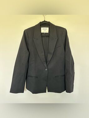 Spanx Blazer Women Large Black Long Sleeve Ponte WorkWear OfficeStyle Classic